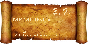 Béldi Ibolya névjegykártya